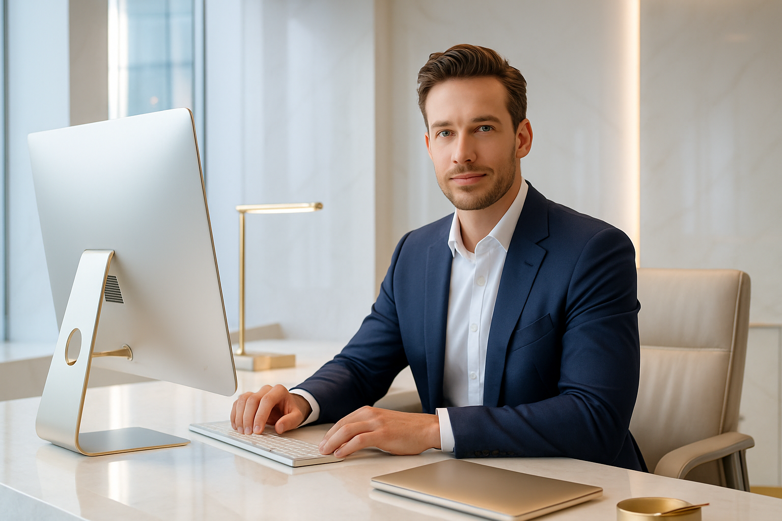 Bright premium tech business visual